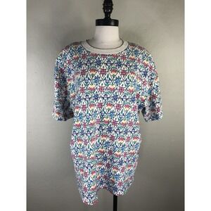 CHEROKEE Womens 2x Vintage Floral Shirt Colorful Made in USA